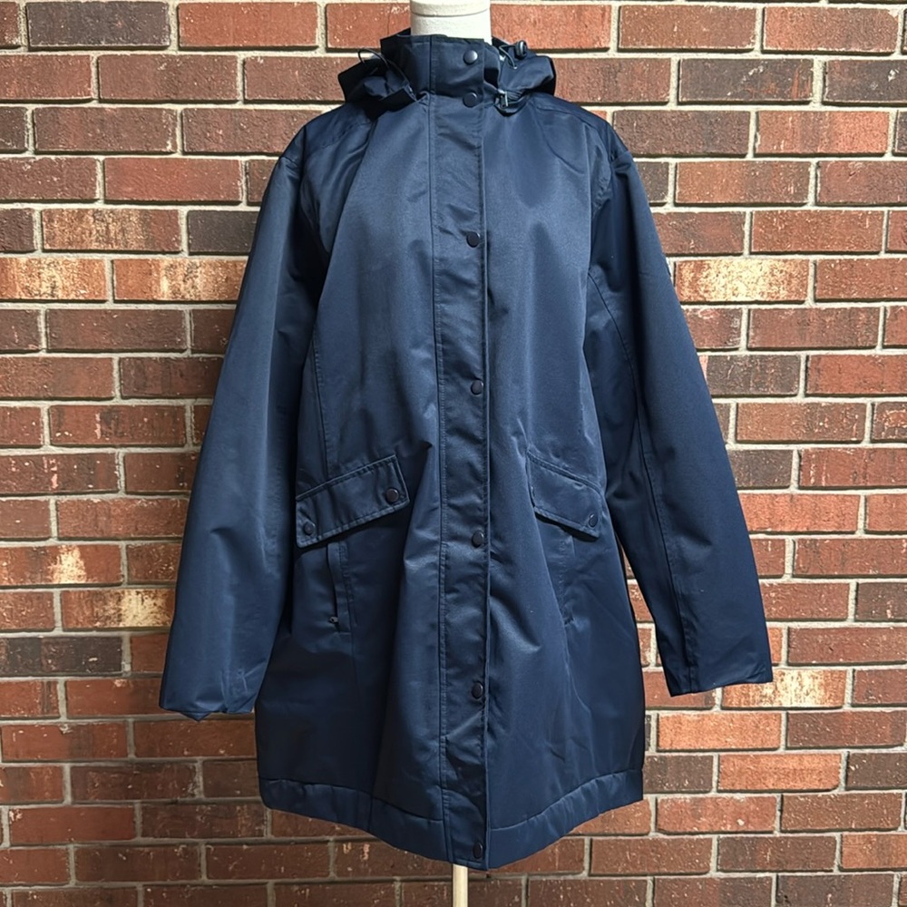 Women’s Cotton Trader Navy All‎ Weather Fleece Lined Coat Size 20